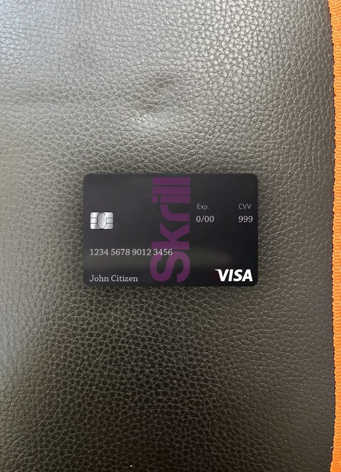 Download Skrill Visa Debit card template in PSD format, completely editable photolook Photoshop template